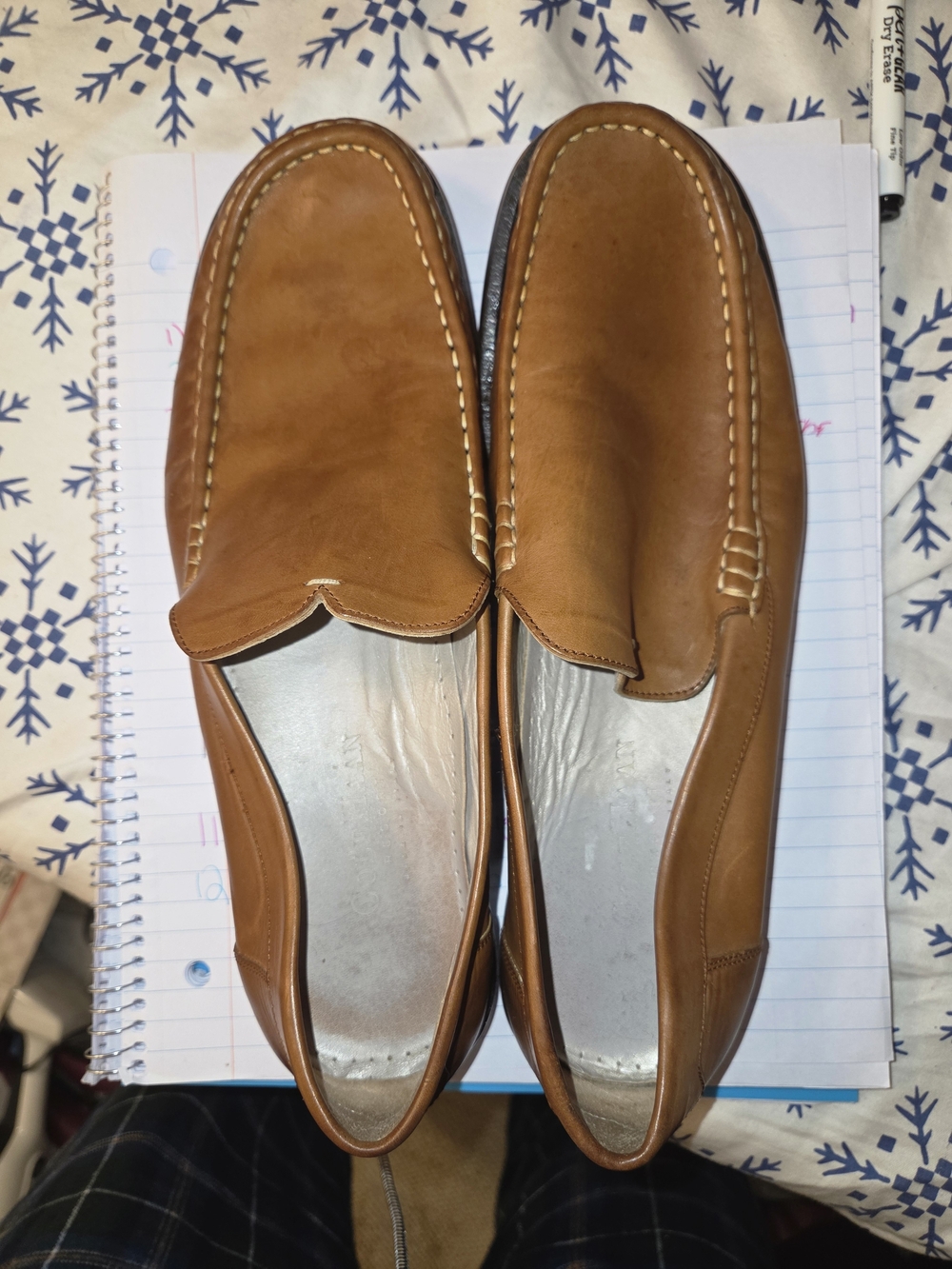 Cole Haan Cognac Leather Slip-On Loafers